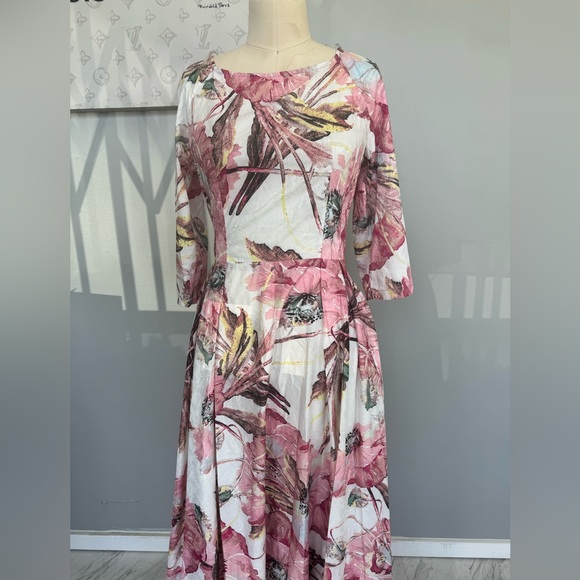 Bechetti- floral maxi dress made in Italy V3-3 - Picture 7 of 7